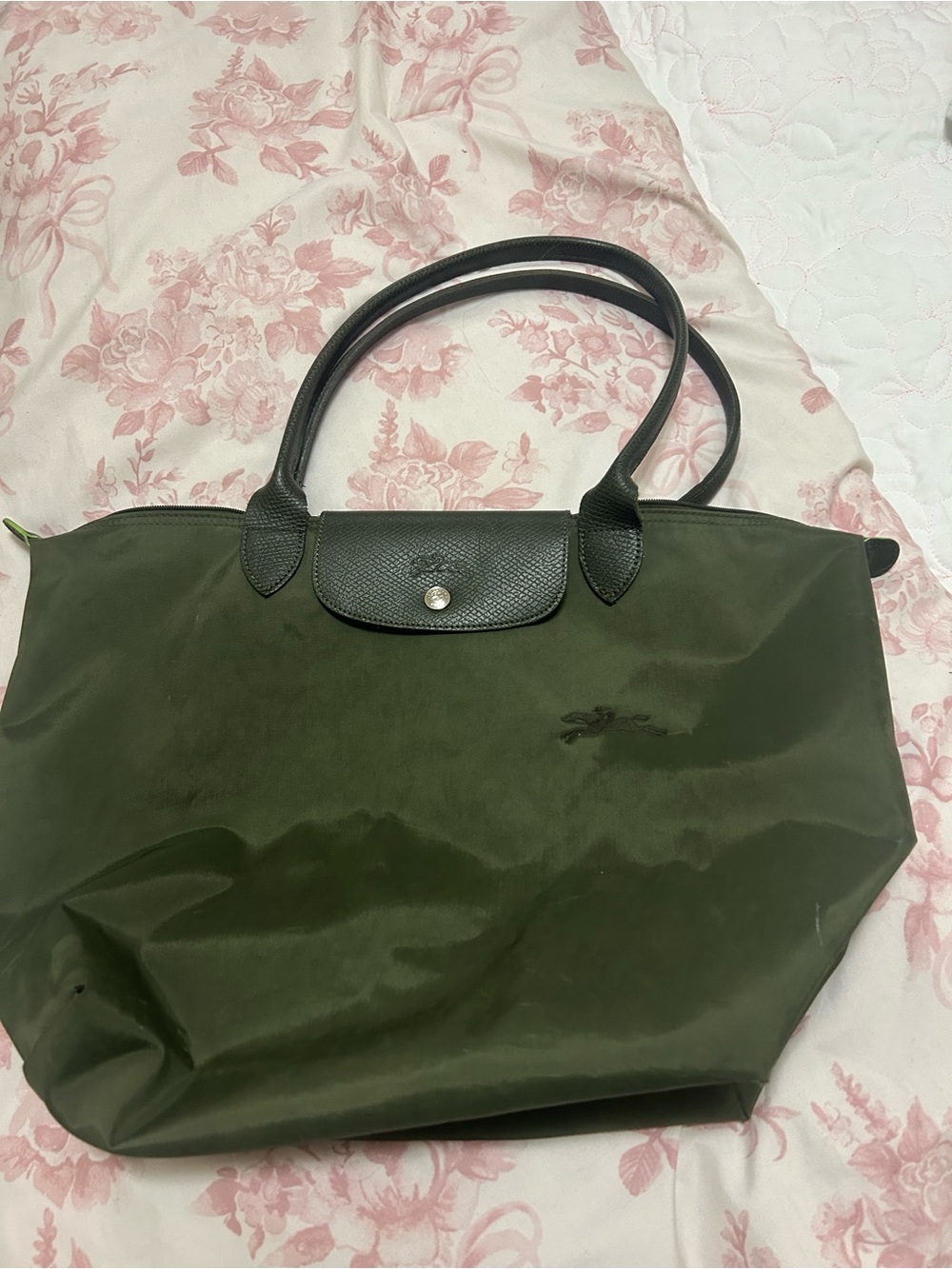 Dark green longchamp